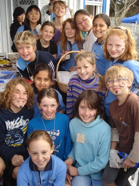 The children from Birkenhead Primary School at the Birkenhead Artisan Market
